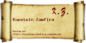 Kopstein Zamfira névjegykártya